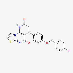 molecular formula C22H16FN3O3S B11488248 4-{4-[(4-fluorobenzyl)oxy]phenyl}-3,4-dihydro-2H-pyrido[3,2-e][1,3]thiazolo[3,2-a]pyrimidine-2,5(1H)-dione 