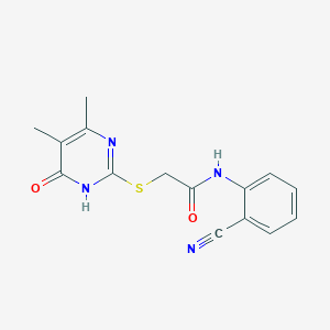 molecular formula C15H14N4O2S B11488273 N-(2-cyanophenyl)-2-[(4,5-dimethyl-6-oxo-1,6-dihydropyrimidin-2-yl)sulfanyl]acetamide 