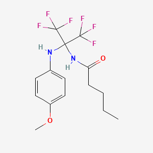 N-{1,1,1,3,3,3-hexafluoro-2-[(4-methoxyphenyl)amino]propan-2-yl}pentanamide