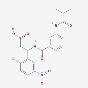 3-(2-Chloro-5-nitrophenyl)-3-[({3-[(2-methylpropanoyl)amino]phenyl}carbonyl)amino]propanoic acid