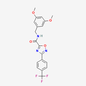 N-[(3,5-dimethoxyphenyl)methyl]-3-[4-(trifluoromethyl)phenyl]-1,2,4-oxadiazole-5-carboxamide