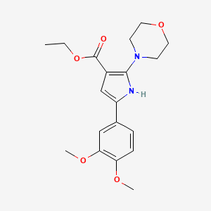 molecular formula C19H24N2O5 B11488323 ethyl 5-(3,4-dimethoxyphenyl)-2-morpholino-1H-pyrrole-3-carboxylate 