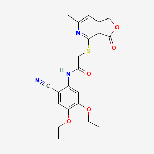 N-(2-cyano-4,5-diethoxyphenyl)-2-[(6-methyl-3-oxo-1,3-dihydrofuro[3,4-c]pyridin-4-yl)sulfanyl]acetamide