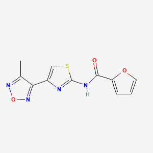 molecular formula C11H8N4O3S B11488346 N-[4-(4-methyl-1,2,5-oxadiazol-3-yl)-1,3-thiazol-2-yl]furan-2-carboxamide 