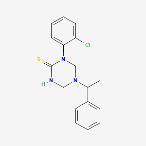 molecular formula C17H18ClN3S B11488351 1-(2-Chlorophenyl)-5-(1-phenylethyl)-1,3,5-triazinane-2-thione 