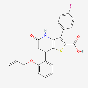 3-(4-Fluorophenyl)-5-oxo-7-[2-(prop-2-en-1-yloxy)phenyl]-4,5,6,7-tetrahydrothieno[3,2-b]pyridine-2-carboxylic acid