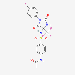 N-(4-{[1-(4-fluorophenyl)-2,5-dioxo-4-(trifluoromethyl)imidazolidin-4-yl]sulfamoyl}phenyl)acetamide