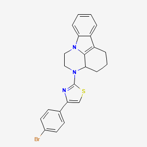 molecular formula C23H20BrN3S B11488388 3-[4-(4-bromophenyl)-1,3-thiazol-2-yl]-2,3,3a,4,5,6-hexahydro-1H-pyrazino[3,2,1-jk]carbazole 