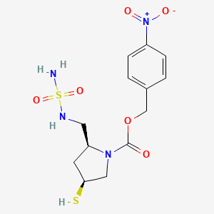 molecular formula C13H18N4O6S2 B1148840 (2R,4S)-4-nitrobenzyl 4-mercapto-2-((sulfamoylamino)methyl)pyrrolidine-1-carboxylate CAS No. 148017-03-2
