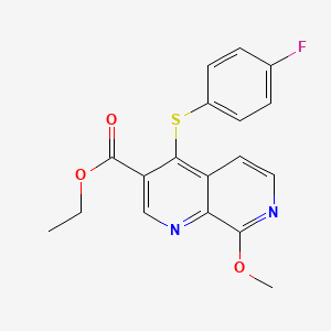 Ethyl 4-[(4-fluorophenyl)sulfanyl]-8-methoxy-1,7-naphthyridine-3-carboxylate