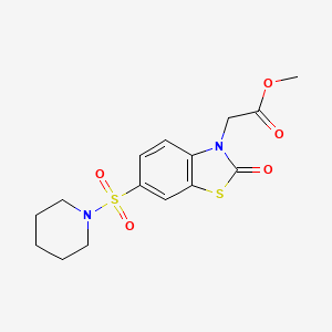 molecular formula C15H18N2O5S2 B11488447 methyl [2-oxo-6-(piperidin-1-ylsulfonyl)-1,3-benzothiazol-3(2H)-yl]acetate 