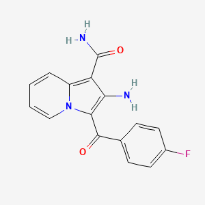 molecular formula C16H12FN3O2 B11488449 2-Amino-3-(4-fluorobenzoyl)indolizine-1-carboxamide 