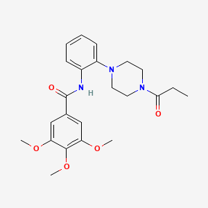 molecular formula C23H29N3O5 B11488478 3,4,5-trimethoxy-N-[2-(4-propanoylpiperazin-1-yl)phenyl]benzamide 