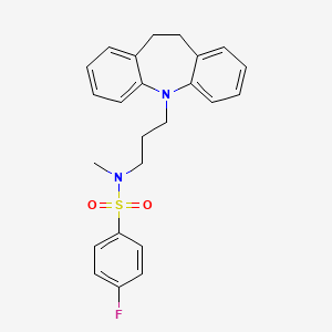 molecular formula C24H25FN2O2S B11488498 N-[3-(10,11-dihydro-5H-dibenzo[b,f]azepin-5-yl)propyl]-4-fluoro-N-methylbenzenesulfonamide 