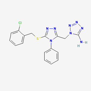 1-({5-[(2-chlorobenzyl)sulfanyl]-4-phenyl-4H-1,2,4-triazol-3-yl}methyl)-1H-tetrazol-5-amine