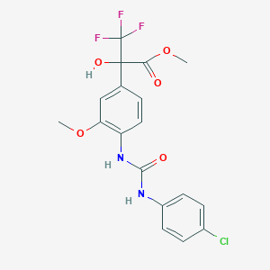 Methyl 2-(4-{[(4-chlorophenyl)carbamoyl]amino}-3-methoxyphenyl)-3,3,3-trifluoro-2-hydroxypropanoate