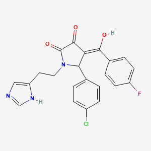 molecular formula C22H17ClFN3O3 B11488519 5-(4-chlorophenyl)-4-[(4-fluorophenyl)carbonyl]-3-hydroxy-1-[2-(1H-imidazol-4-yl)ethyl]-1,5-dihydro-2H-pyrrol-2-one 