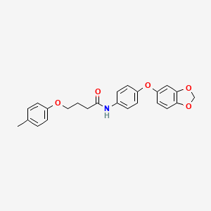 molecular formula C24H23NO5 B11488520 N-[4-(1,3-benzodioxol-5-yloxy)phenyl]-4-(4-methylphenoxy)butanamide 