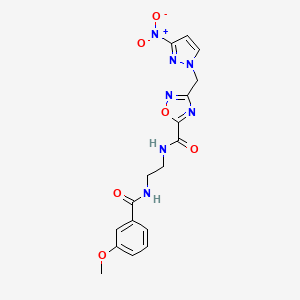 N-(2-{[(3-methoxyphenyl)carbonyl]amino}ethyl)-3-[(3-nitro-1H-pyrazol-1-yl)methyl]-1,2,4-oxadiazole-5-carboxamide