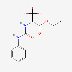 molecular formula C12H13F3N2O3 B11488546 Propanoic acid, 3,3,3-trifluoro-2-[[(phenylamino)carbonyl]amino]-, ethyl ester 