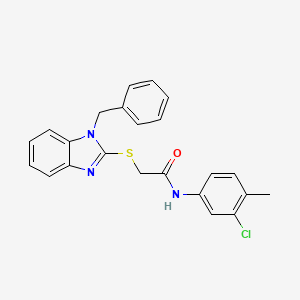 molecular formula C23H20ClN3OS B11488571 2-[(1-benzyl-1H-benzimidazol-2-yl)sulfanyl]-N-(3-chloro-4-methylphenyl)acetamide 