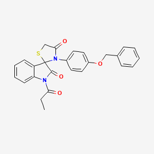 molecular formula C26H22N2O4S B11488604 3'-[4-(Benzyloxy)phenyl]-1-propanoyl-1,2-dihydrospiro[indole-3,2'-[1,3]thiazolidine]-2,4'-dione 