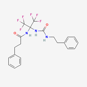 N-(1,1,1,3,3,3-hexafluoro-2-{[(2-phenylethyl)carbamoyl]amino}propan-2-yl)-3-phenylpropanamide