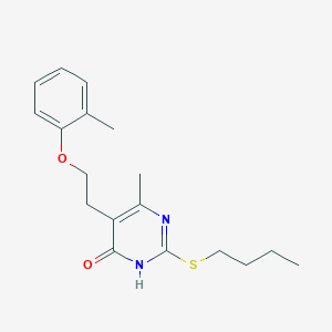 molecular formula C18H24N2O2S B11488642 2-(butylsulfanyl)-6-methyl-5-[2-(2-methylphenoxy)ethyl]pyrimidin-4(3H)-one 