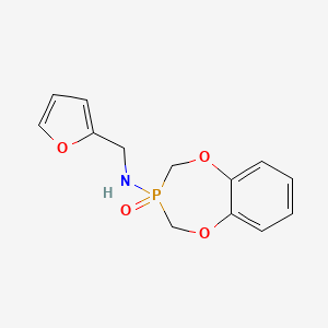 molecular formula C13H14NO4P B11488646 2H-1,5,3-Benzodioxaphosphepin-3-amine, N-(2-furanylmethyl)-3,4-dihydro-, 3-oxide 