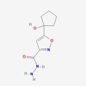 molecular formula C9H13N3O3 B11488657 5-(1-Hydroxycyclopentyl)-1,2-oxazole-3-carbohydrazide 