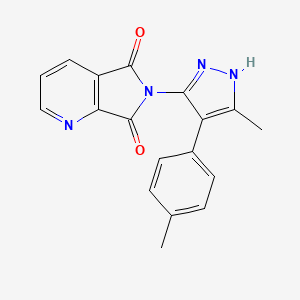 molecular formula C18H14N4O2 B11488660 6-[5-methyl-4-(4-methylphenyl)-1H-pyrazol-3-yl]-5H-pyrrolo[3,4-b]pyridine-5,7(6H)-dione 