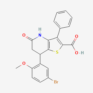 7-(5-Bromo-2-methoxyphenyl)-5-oxo-3-phenyl-4,5,6,7-tetrahydrothieno[3,2-b]pyridine-2-carboxylic acid