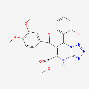 molecular formula C21H18FN5O5 B11488696 Methyl 6-[(3,4-dimethoxyphenyl)carbonyl]-7-(2-fluorophenyl)-4,7-dihydrotetrazolo[1,5-a]pyrimidine-5-carboxylate 