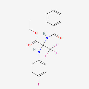 Ethyl 2-benzamido-3,3,3-trifluoro-2-(4-fluoroanilino)propionate