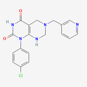 molecular formula C18H16ClN5O2 B11488708 1-(4-chlorophenyl)-2-hydroxy-6-(pyridin-3-ylmethyl)-5,6,7,8-tetrahydropyrimido[4,5-d]pyrimidin-4(1H)-one 