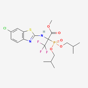 molecular formula C19H25ClF3N2O5PS B11488711 Methyl 2-[bis(2-methylpropoxy)phosphoryl]-2-[(6-chloro-1,3-benzothiazol-2-yl)amino]-3,3,3-trifluoropropanoate 