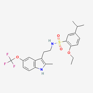 2-ethoxy-N-{2-[2-methyl-5-(trifluoromethoxy)-1H-indol-3-yl]ethyl}-5-(propan-2-yl)benzenesulfonamide