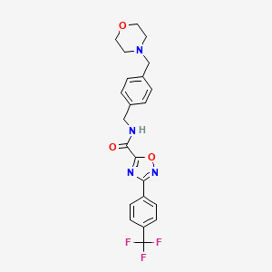 molecular formula C22H21F3N4O3 B11488764 N-[4-(morpholin-4-ylmethyl)benzyl]-3-[4-(trifluoromethyl)phenyl]-1,2,4-oxadiazole-5-carboxamide 