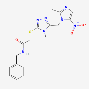 N-benzyl-2-({4-methyl-5-[(2-methyl-5-nitro-1H-imidazol-1-yl)methyl]-4H-1,2,4-triazol-3-yl}sulfanyl)acetamide