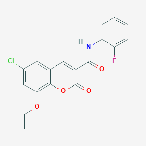 6-chloro-8-ethoxy-N-(2-fluorophenyl)-2-oxo-2H-chromene-3-carboxamide