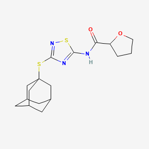 molecular formula C17H23N3O2S2 B11488850 N-[3-(1-adamantylthio)-1,2,4-thiadiazol-5-yl]tetrahydrofuran-2-carboxamide 