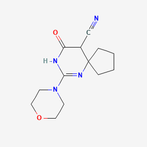 molecular formula C13H18N4O2 B11488870 7-Morpholino-9-oxo-6,8-diazaspiro[4.5]dec-7-en-10-yl cyanide 