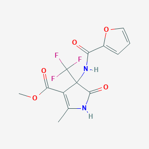 methyl 4-[(furan-2-ylcarbonyl)amino]-2-methyl-5-oxo-4-(trifluoromethyl)-4,5-dihydro-1H-pyrrole-3-carboxylate