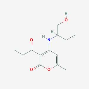 4-{[1-(hydroxymethyl)propyl]amino}-6-methyl-3-propionyl-2H-pyran-2-one