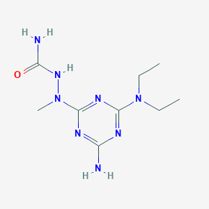 molecular formula C9H18N8O B11488886 2-[4-Amino-6-(diethylamino)-1,3,5-triazin-2-yl]-2-methylhydrazinecarboxamide 