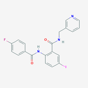 molecular formula C20H15FIN3O2 B11488911 2-{[(4-fluorophenyl)carbonyl]amino}-5-iodo-N-(pyridin-3-ylmethyl)benzamide 