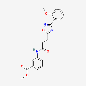 molecular formula C20H19N3O5 B11488913 Methyl 3-({3-[3-(2-methoxyphenyl)-1,2,4-oxadiazol-5-yl]propanoyl}amino)benzoate 