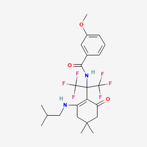 N-(2-{4,4-dimethyl-2-[(2-methylpropyl)amino]-6-oxocyclohex-1-en-1-yl}-1,1,1,3,3,3-hexafluoropropan-2-yl)-3-methoxybenzamide