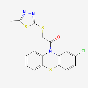 1-(2-chloro-10H-phenothiazin-10-yl)-2-[(5-methyl-1,3,4-thiadiazol-2-yl)sulfanyl]ethanone