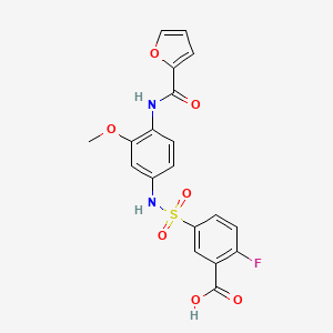 2-Fluoro-5-({4-[(furan-2-ylcarbonyl)amino]-3-methoxyphenyl}sulfamoyl)benzoic acid